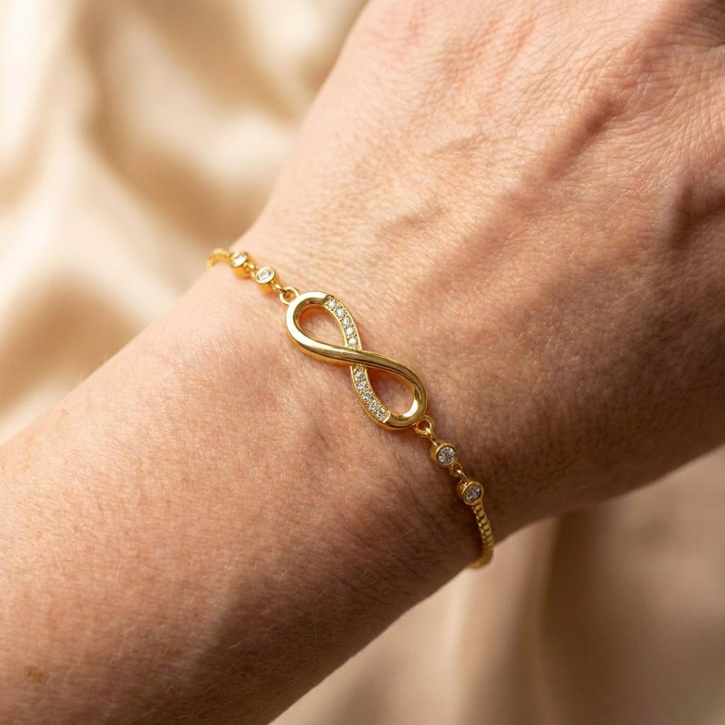 Adjustable Infinity Bracelet In Silver