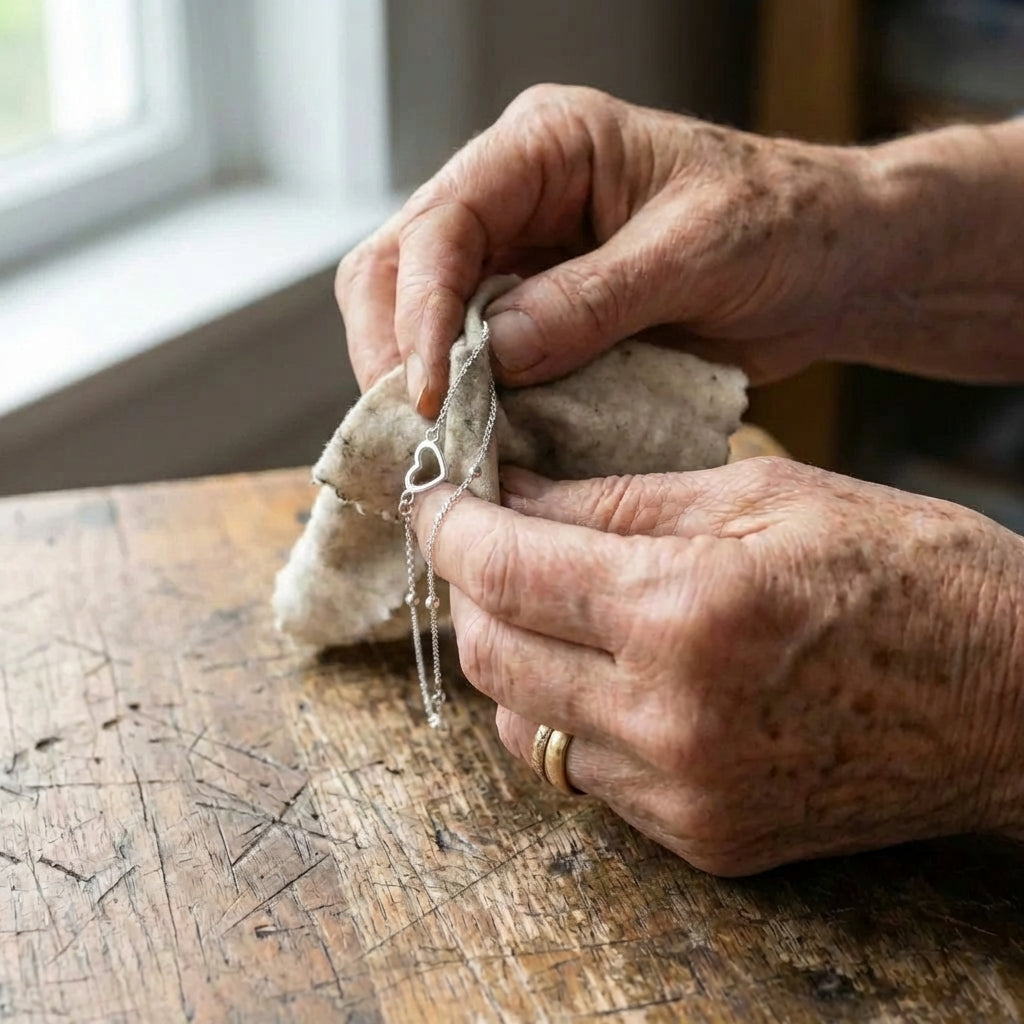 Adjustable Silver Heart Bracelet