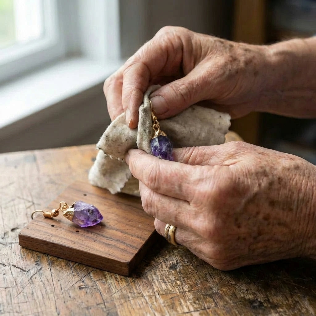 Amethyst Gold Earrings