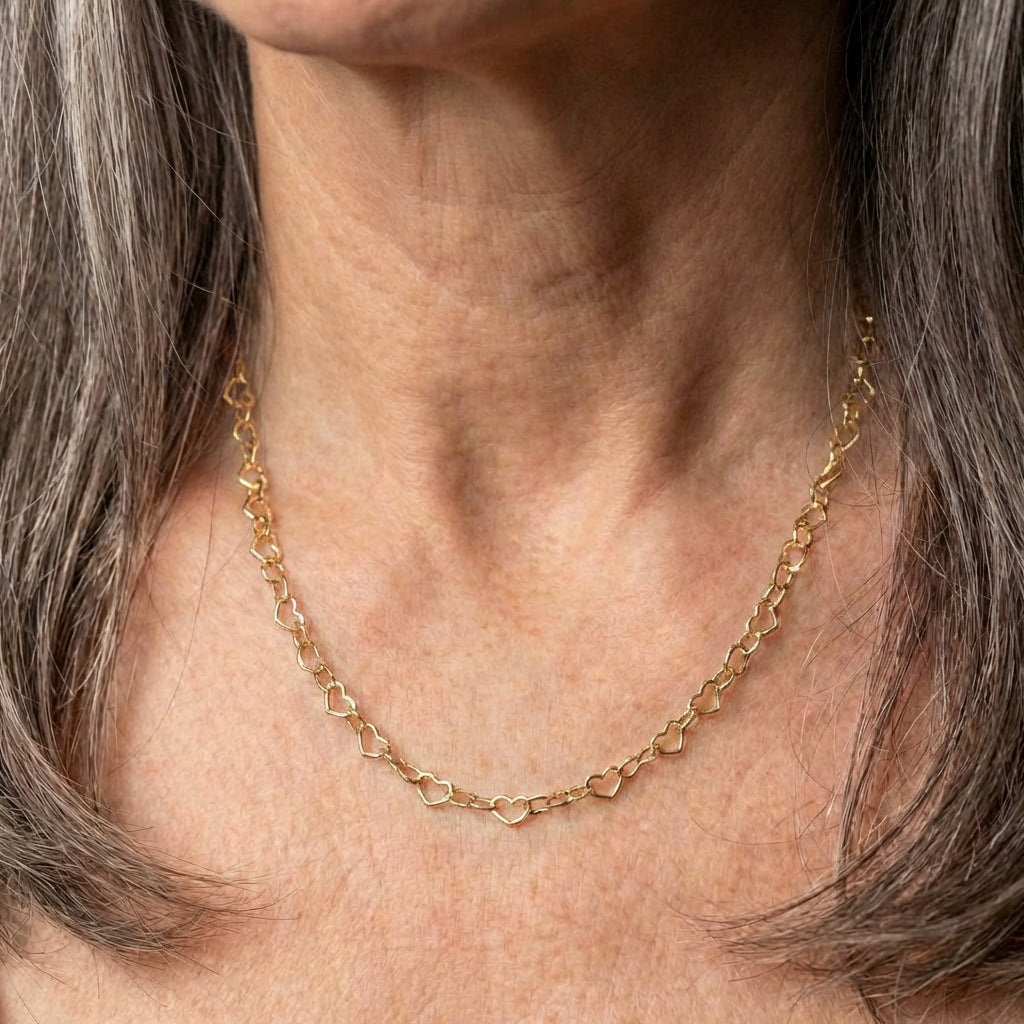 Amore Heart Link Choker Necklace