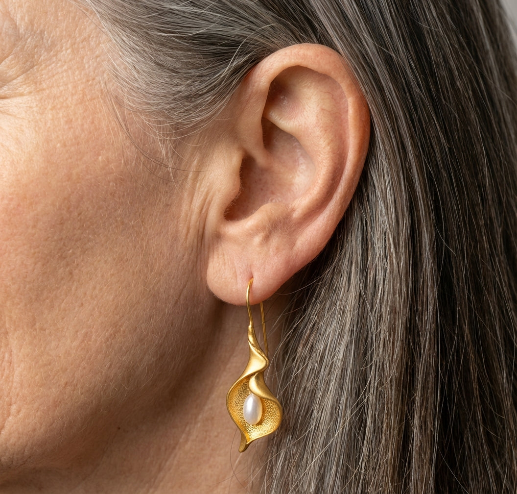 Blooming Flower Gold Earrings