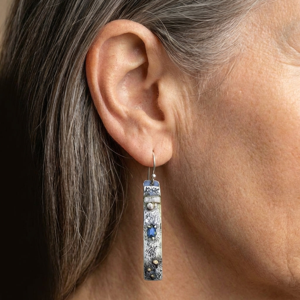 Blue Stone Handmade Earrings