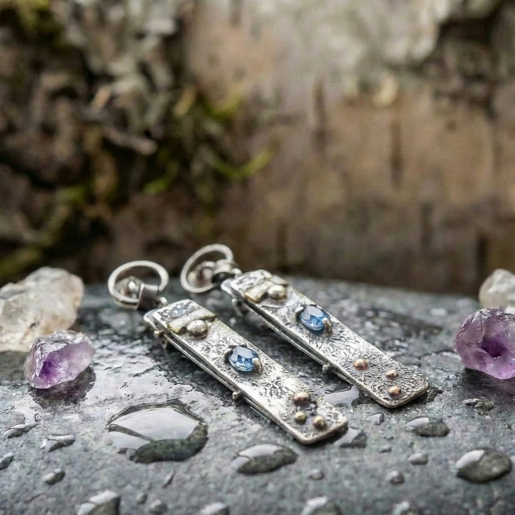 Blue Stone Handmade Earrings