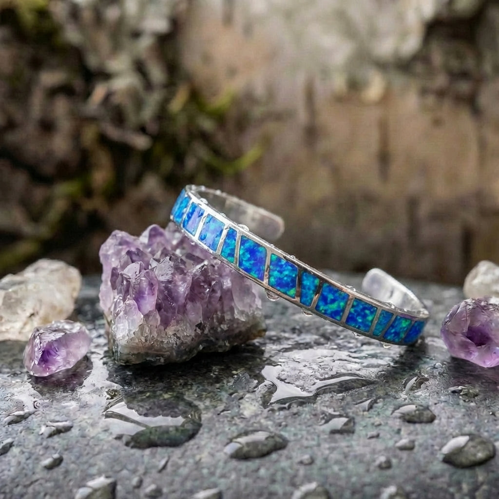 Blue And Silver Opal Bracelet