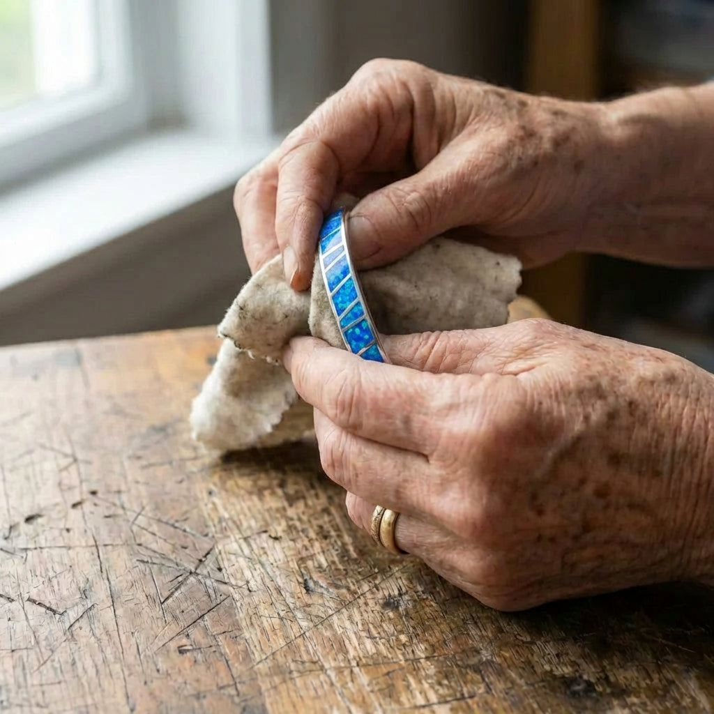 Blue And Silver Opal Bracelet