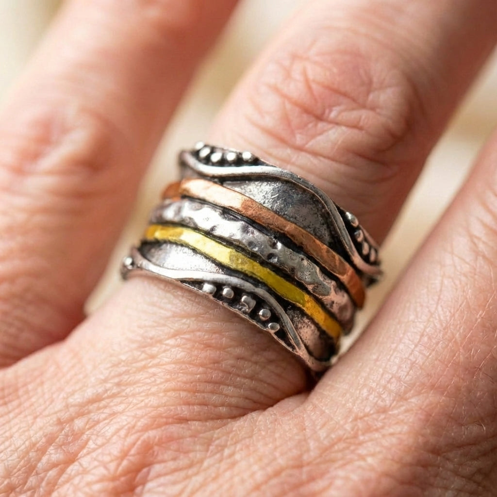 Bohemian Layered Metal Ring