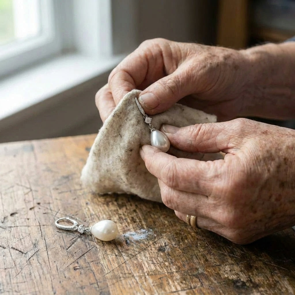 Bright Dangling Pearl Earrings