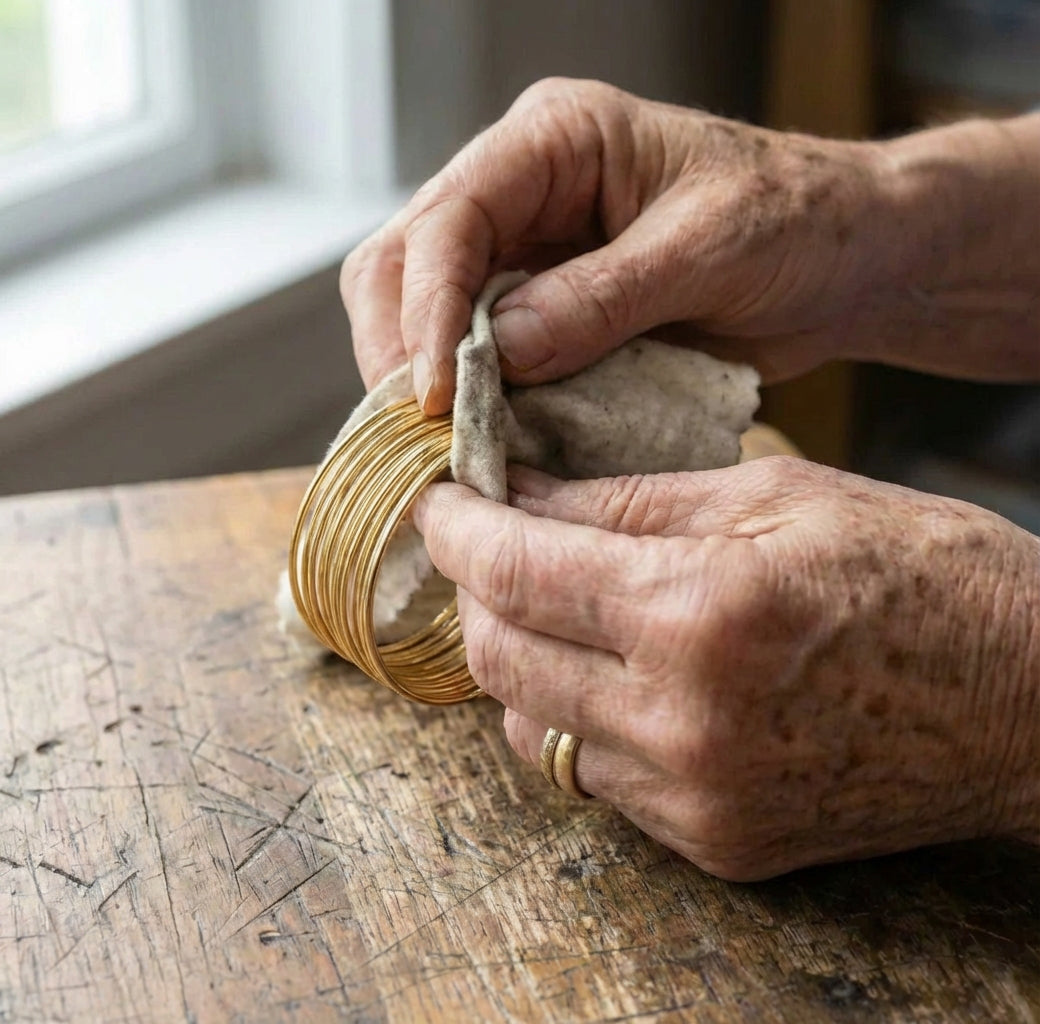 Classic Open Cuff String Gold Bracelet