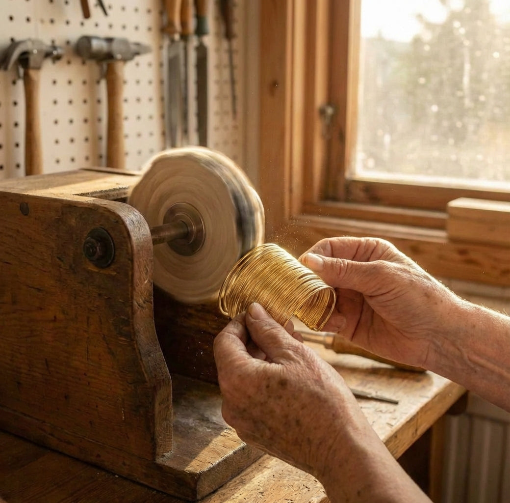 Classic Open Cuff String Gold Bracelet