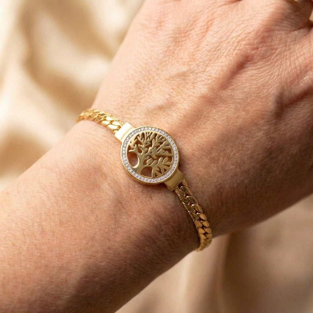 Crystal Bangle Gold Bracelet