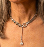 Crystal Choker Long Pendant Necklace