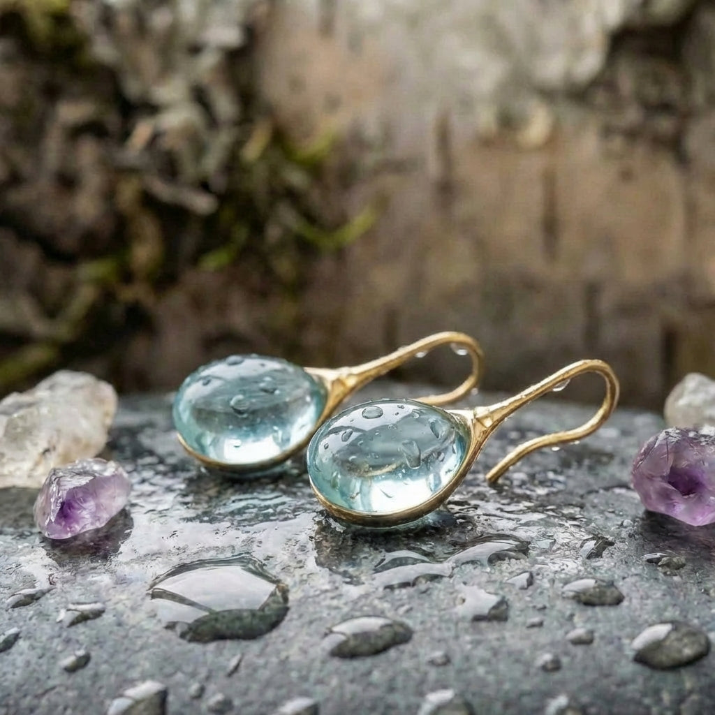 A Crystal Drop Earrings In Gold And Silver