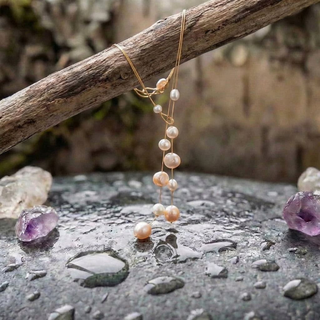 Elegant Dangling Pearl Necklace