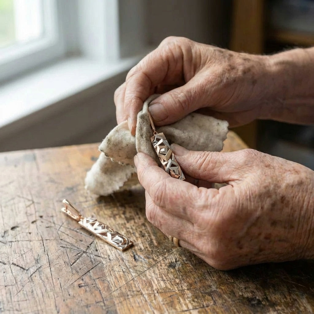 An Elegant Geometric Rose Gold & Silver Bar Dangle Earring Set