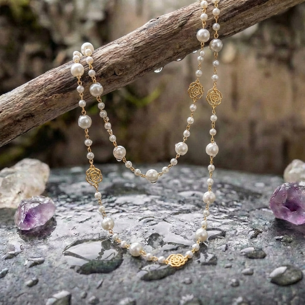 Elegant Gold & Pearl Necklace