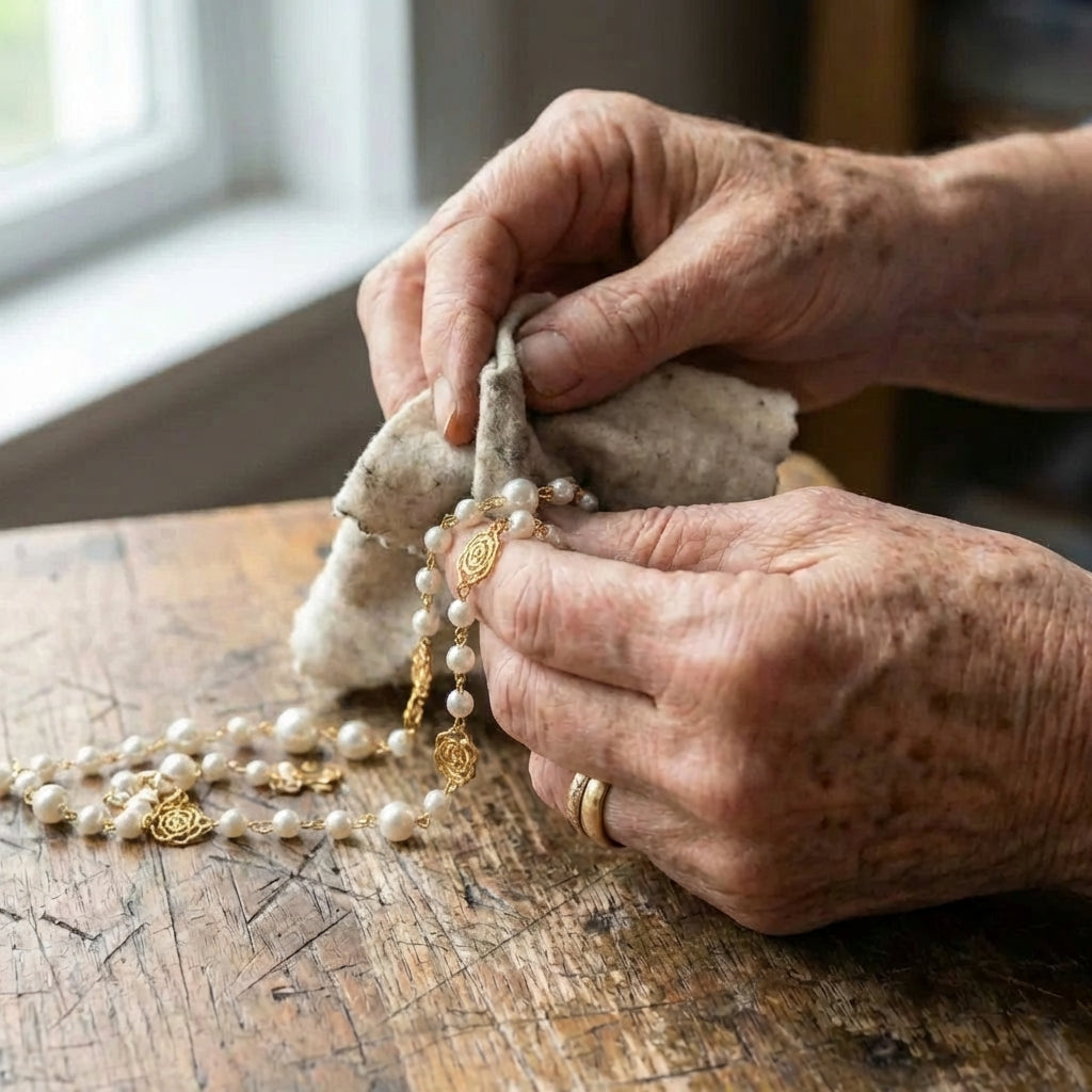 Elegant Gold & Pearl Necklace