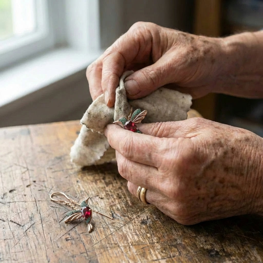 An Elegant Sparkling Rhinestone Hummingbird Dangle Earring Set