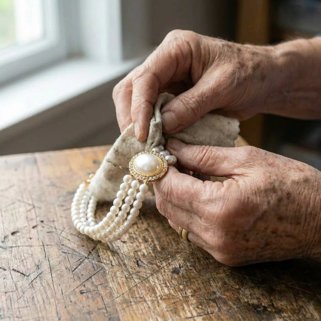 Elegant Triple Pearl Necklace