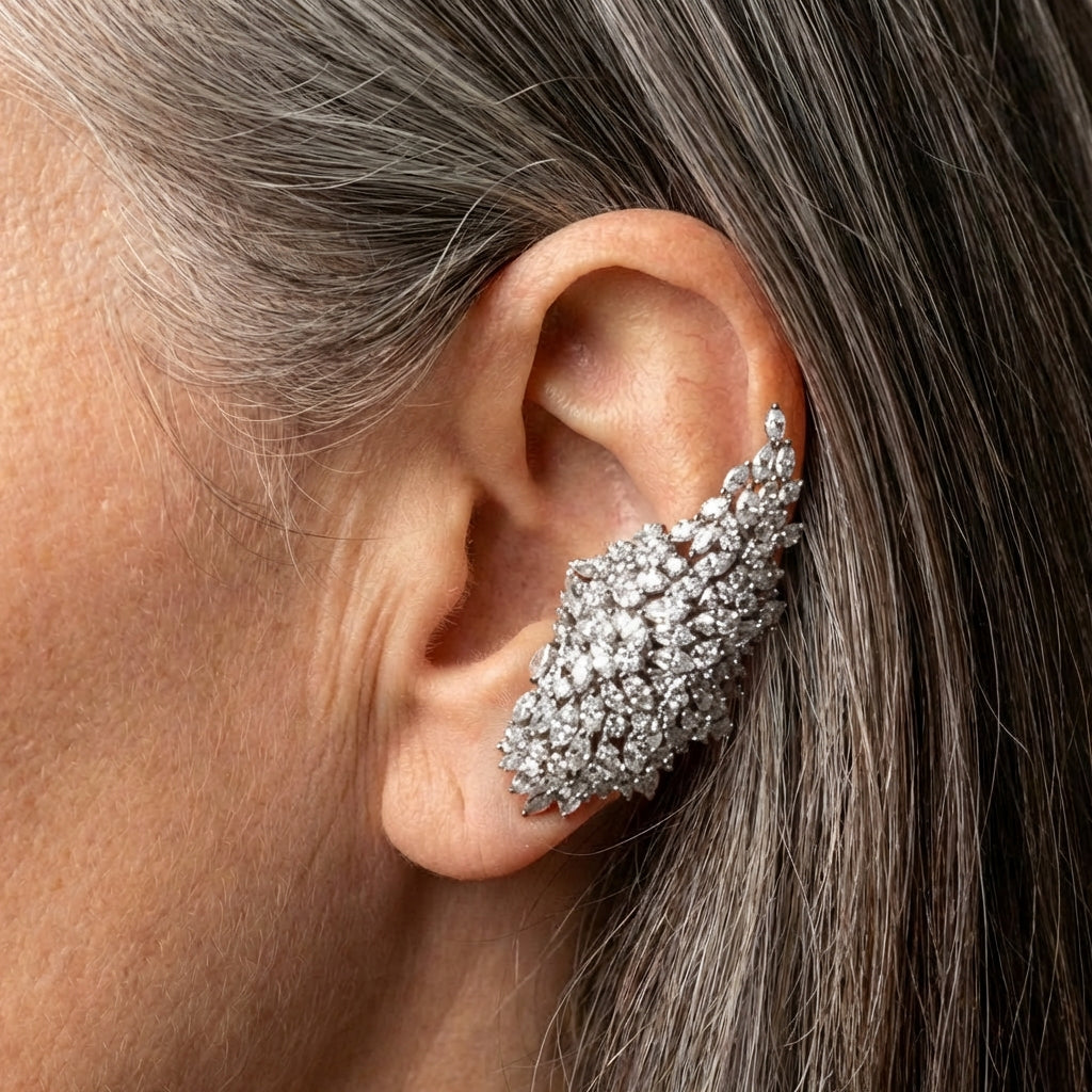 An Elegant White Gold Ear Cuff