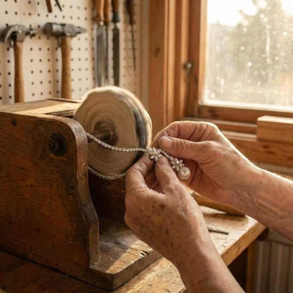 Elegant Shiny Necklace With Pearls Made Of Sterling Silver