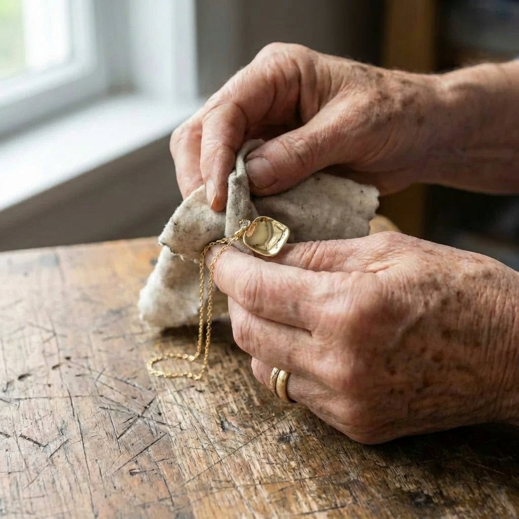 Elsa Hammered Square Pendant Necklace