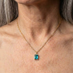 Emerald Cut Charm Necklace