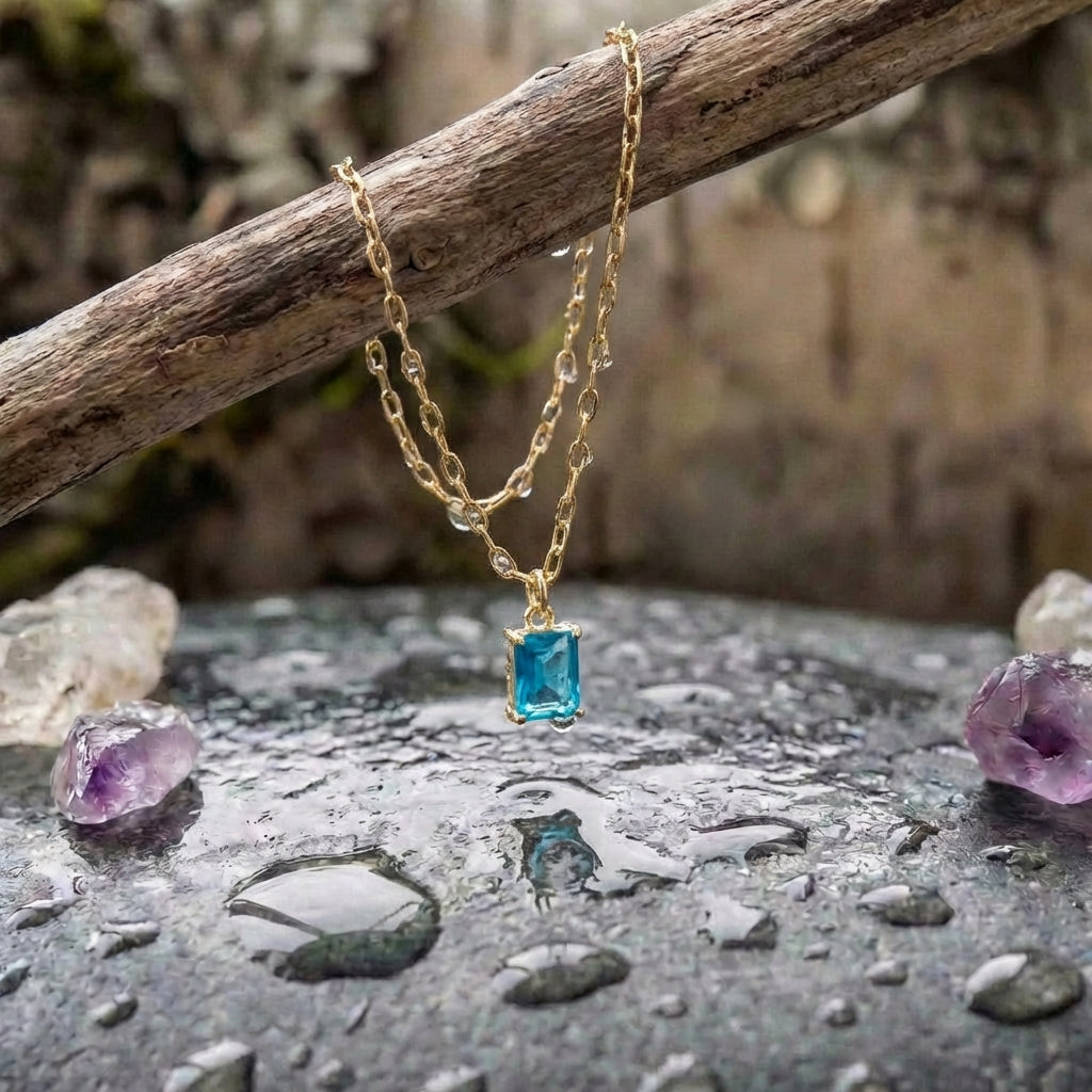 Emerald Cut Charm Necklace