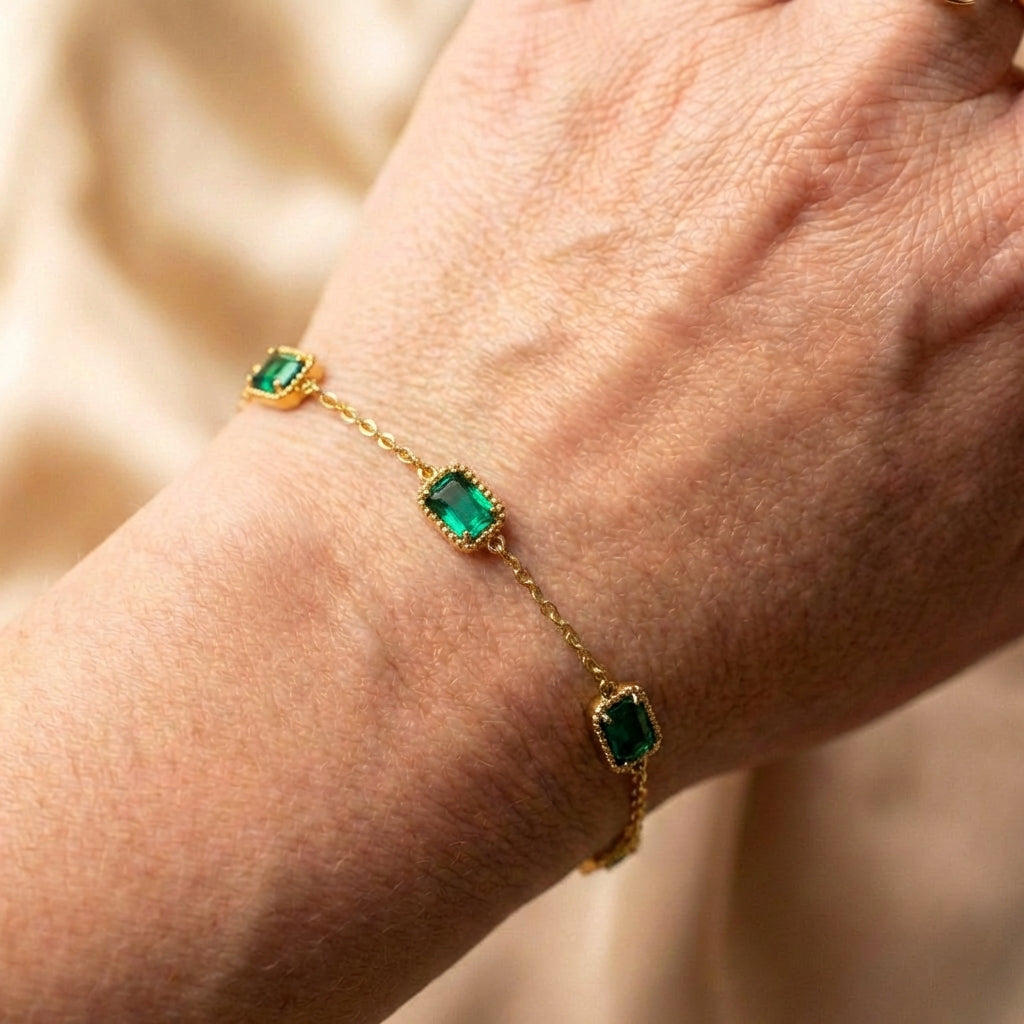 Emerald Trinity Bracelet