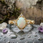 A Handcrafted Gold Opal Gemstone Ring