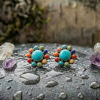 A Multicoloured Turquoise Round Earring Set