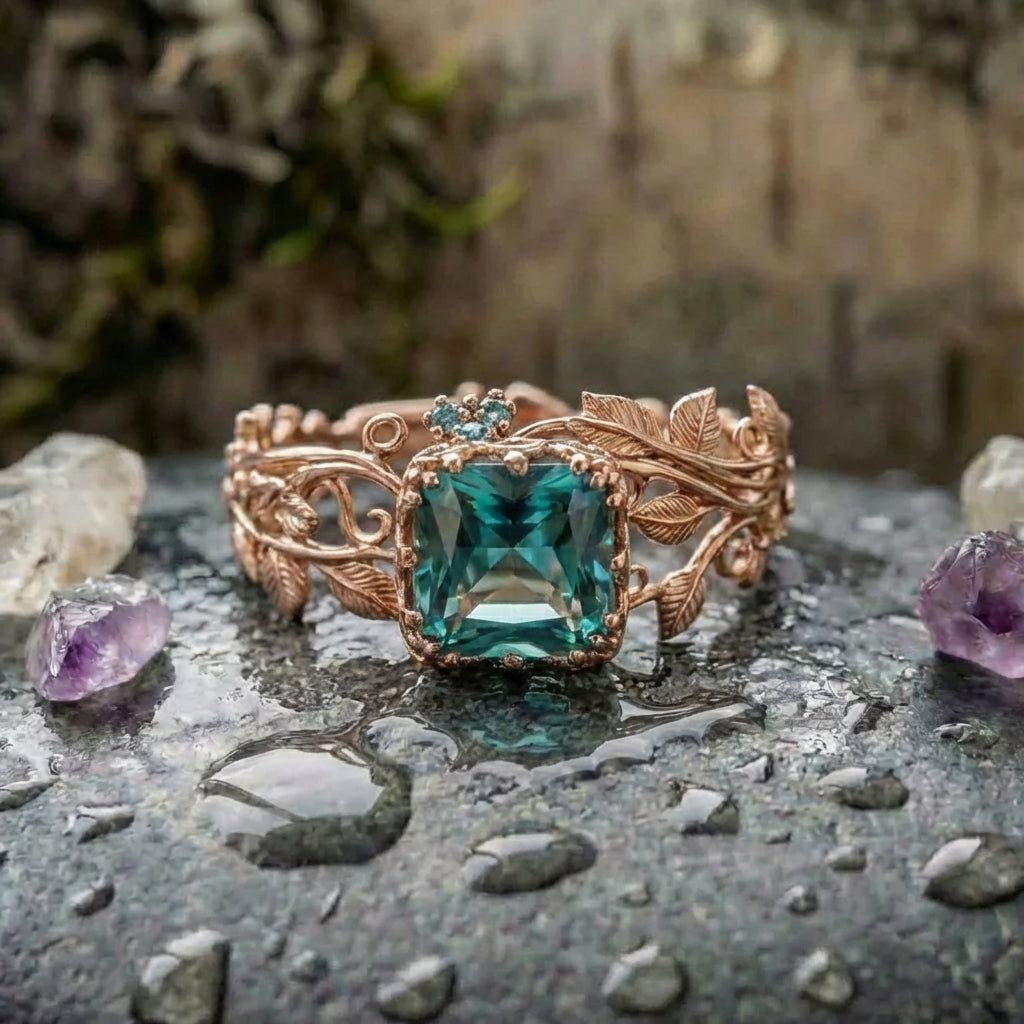 A Nature Green Crystal Ring