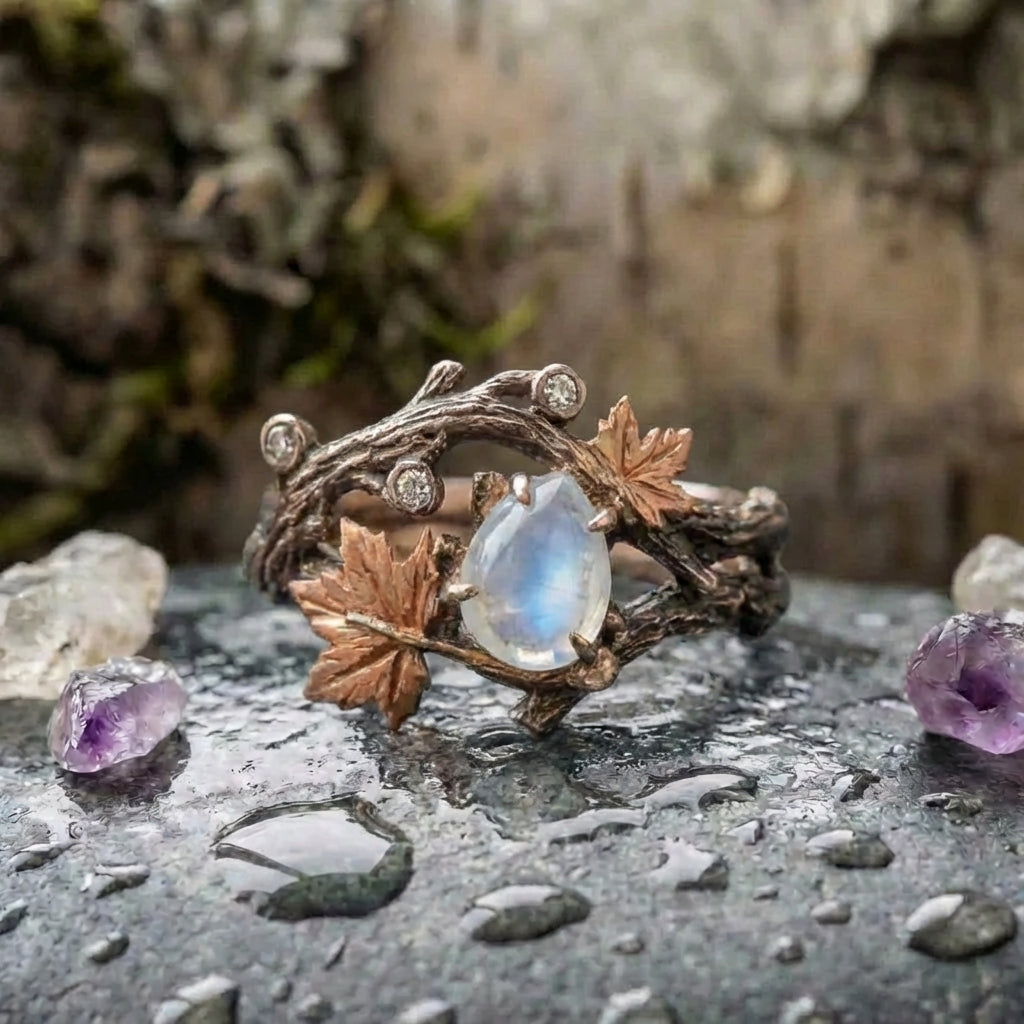 A Nature Moonstone Ring