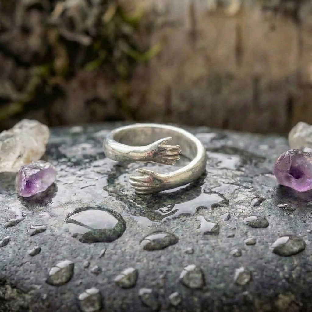 A Silver Adjustable Hug Ring