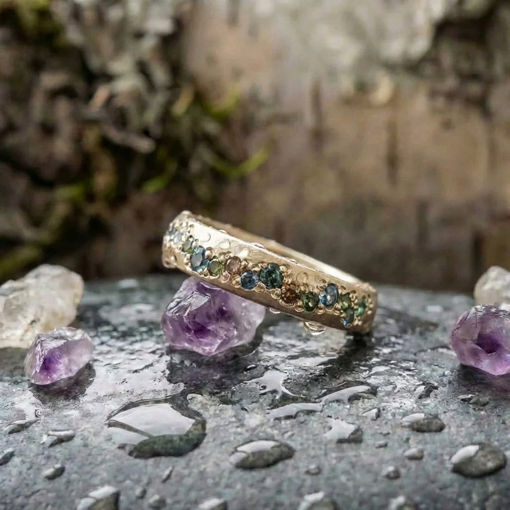 A Vintage Gold Colorful Ring