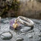 A Vintage Dangling Heart Silver Ring