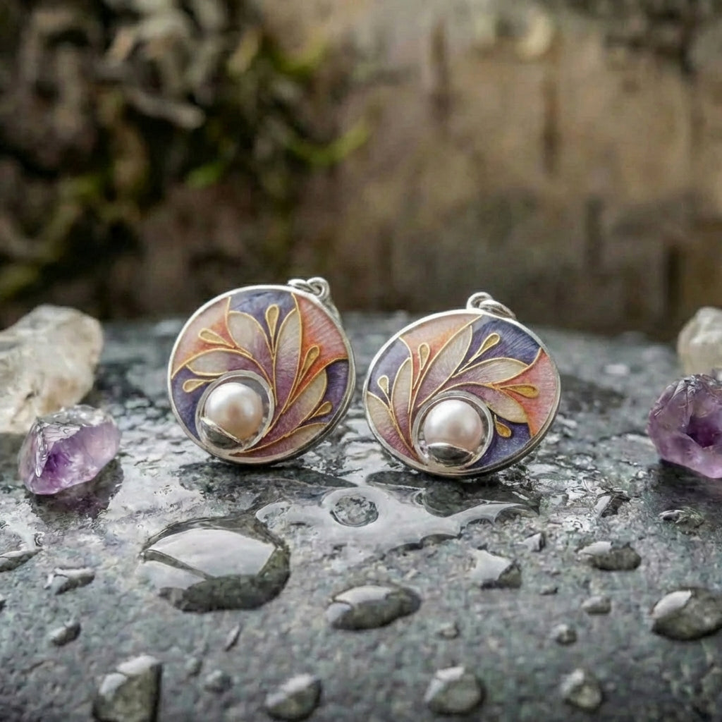 Acrylic Earrings With Pearls