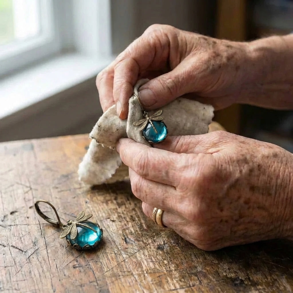 A Spherical Dragonfly Earrings In Antique Gold