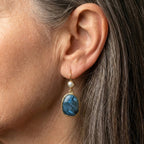 Blue Stone Pearl Earrings