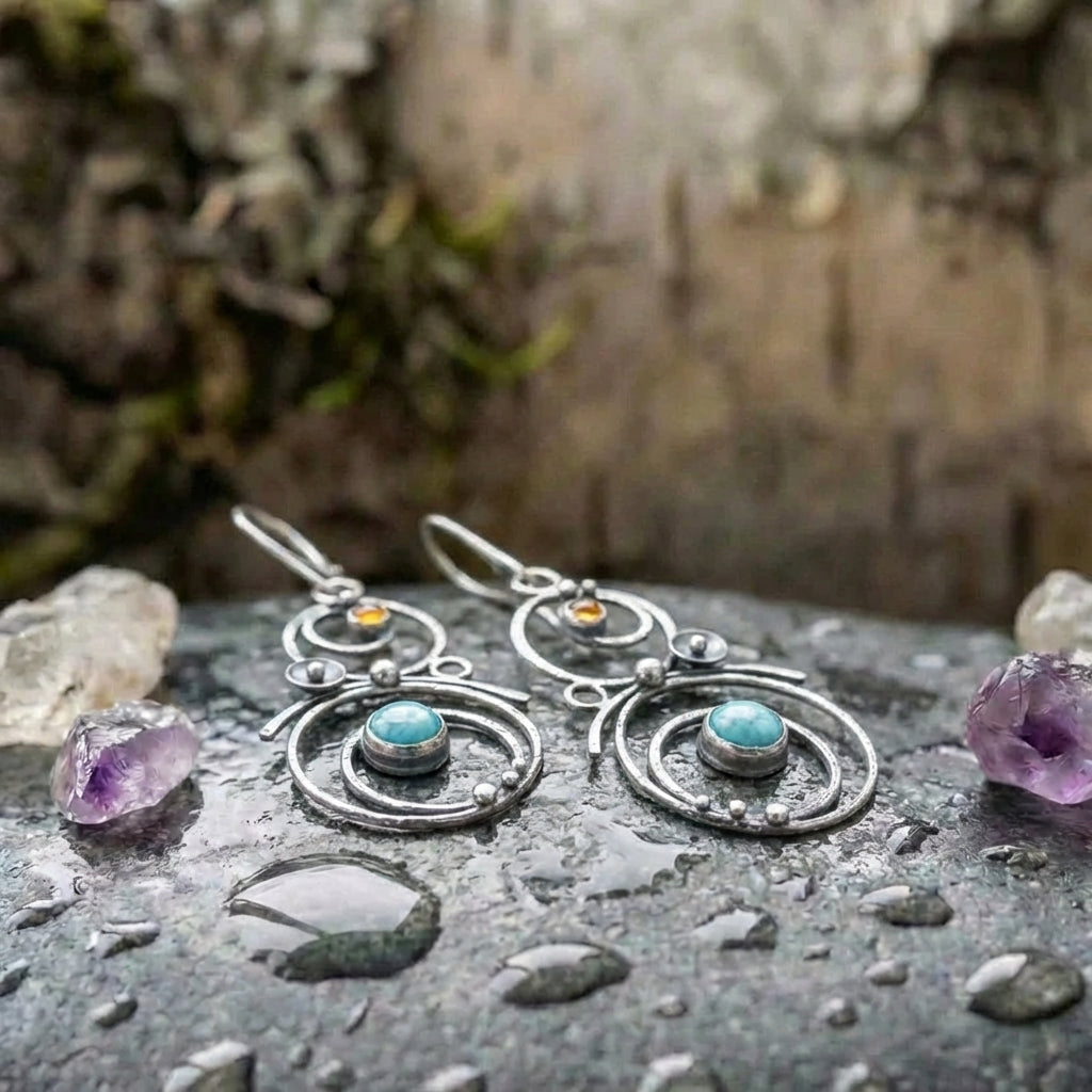 Blue Stone Earrings