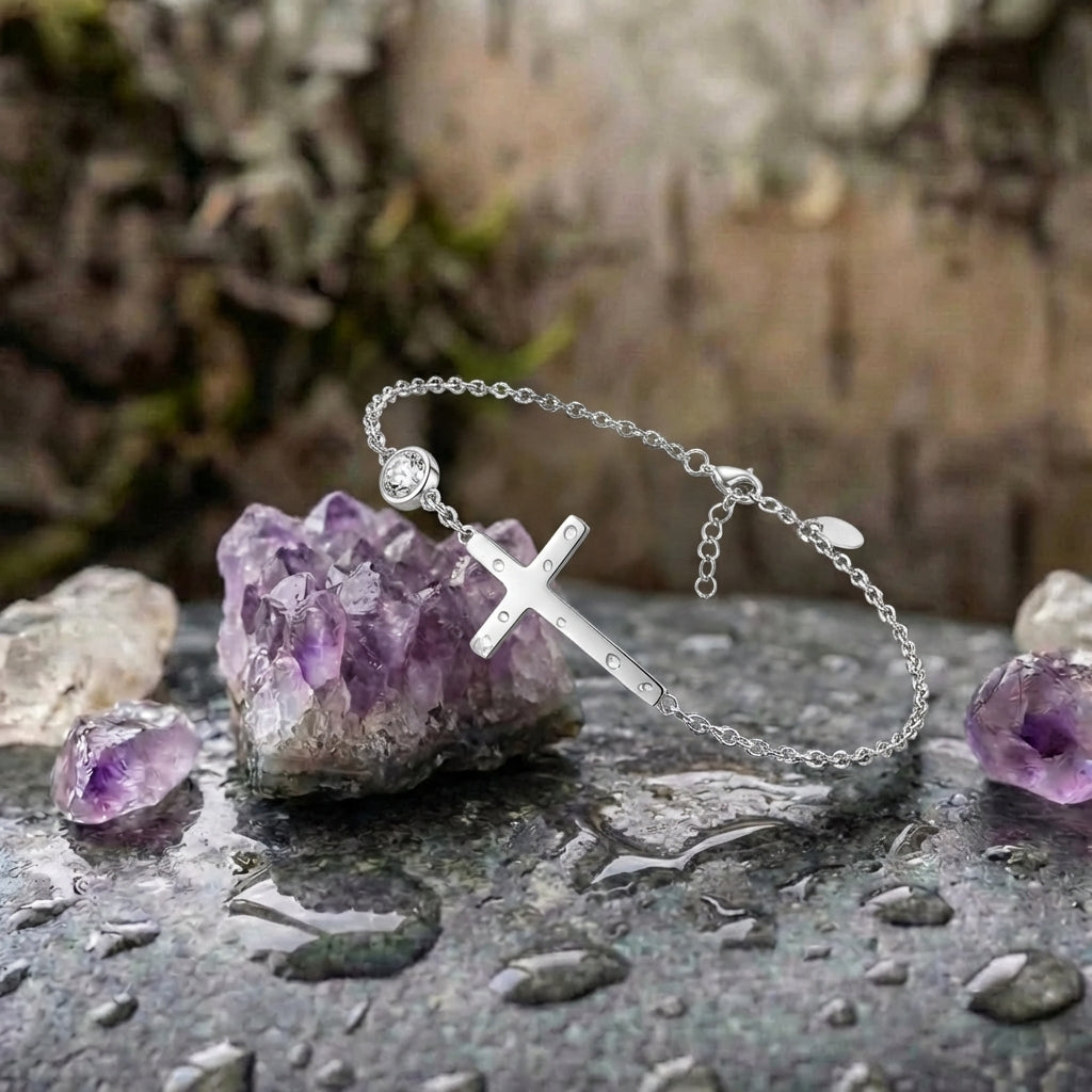 Silver Faith Heart Bracelet