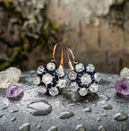 A Vintage Rounded Bright Flower Earrings Set