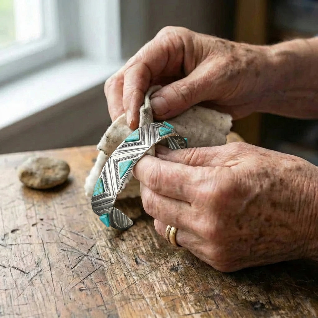Vintage Bohemian Tribal Turquoise Bangle Bracelet