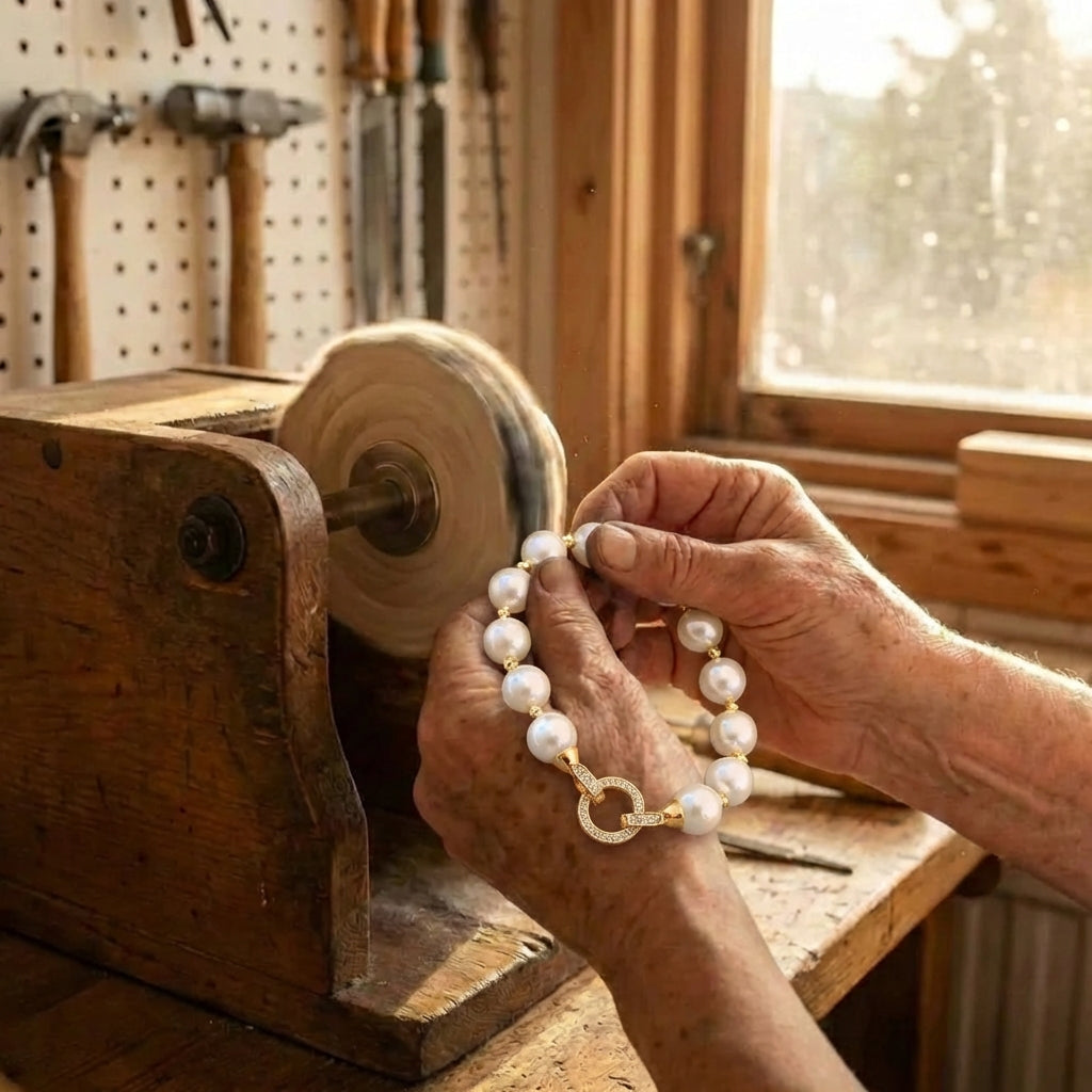 Vintage Elegant Zircon Circle Pearl Bracelet