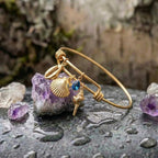 Vintage Shell Charm Adjustable Gold Bracelet