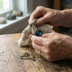 A Blue Crystal Dragonfly Necklace In Antique Gold
