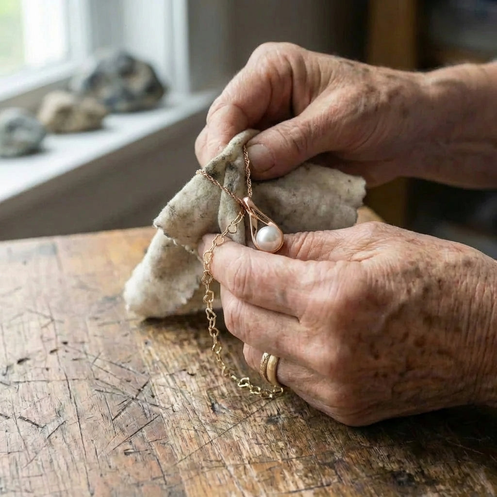 Pearl Drop Rose Gold Necklace