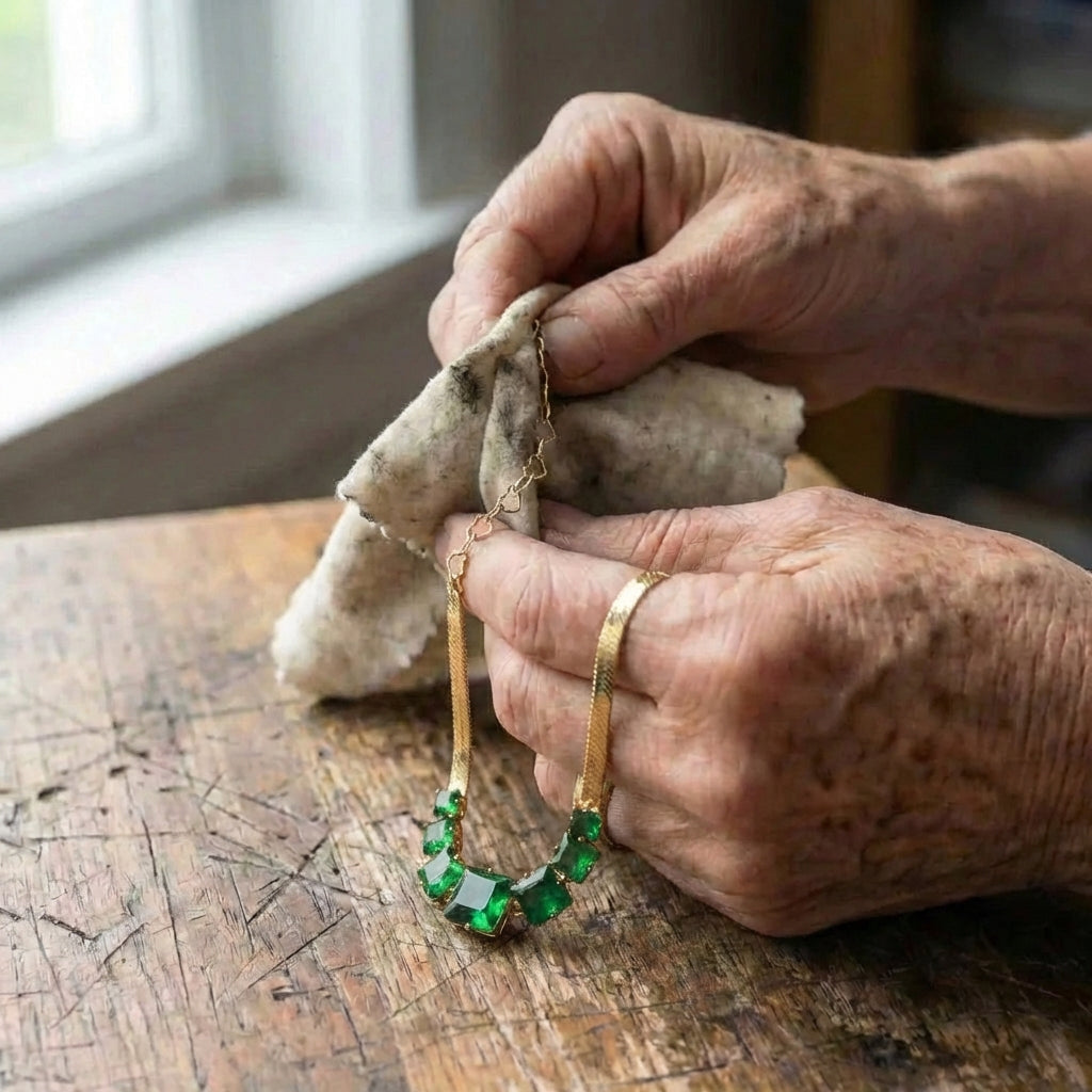 Vintage Green Crystal Zircon Necklace