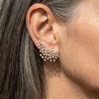 A Vintage Sparkling Crystal Climber Drop Earring Set