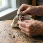 An Elegant Purple Gem Drop Earrings