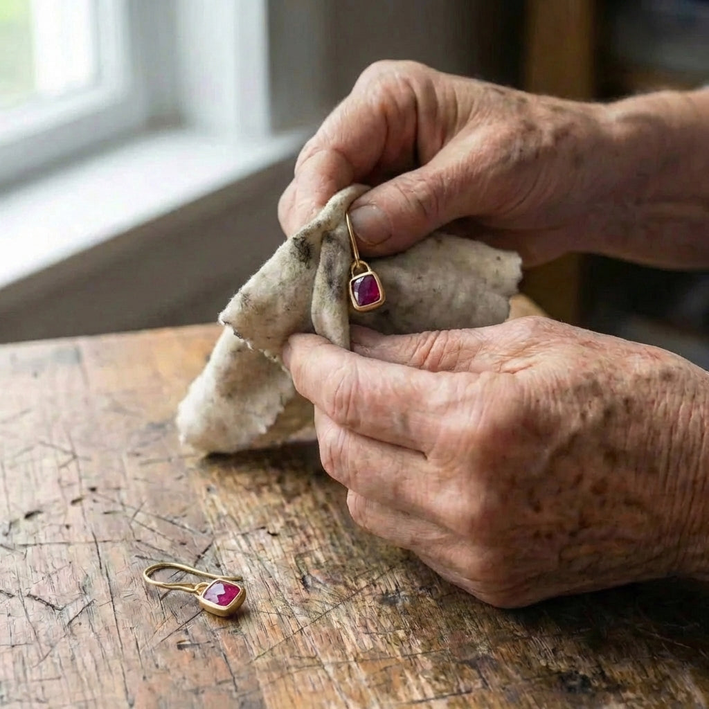 An Elegant Purple Gem Drop Earrings